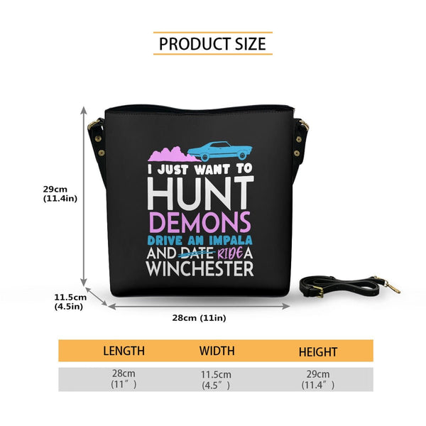 Hunt Drive Ride - Black Cross Body Bucket Bag - Supernatural Inspired - Goblin Wood Exclusive - Goblin Wood