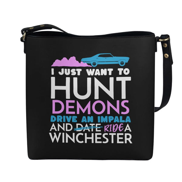 Hunt Drive Ride - Black Cross Body Bucket Bag - Supernatural Inspired - Goblin Wood Exclusive - Goblin Wood