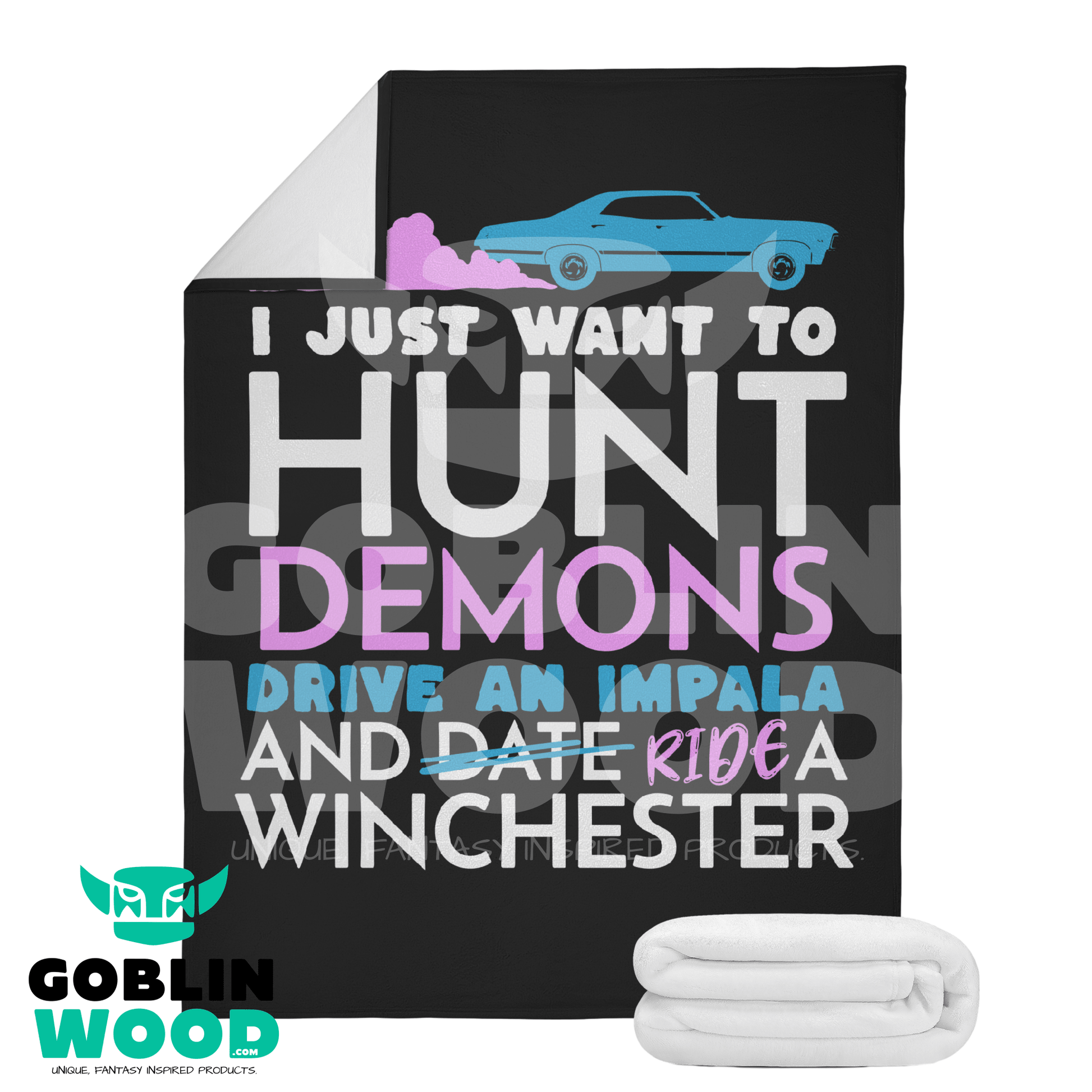 Hunt Drive Ride - Dual - Sided Stitched Blanket - Supernatural Inspired - Goblin Wood Exclusive - Goblin Wood