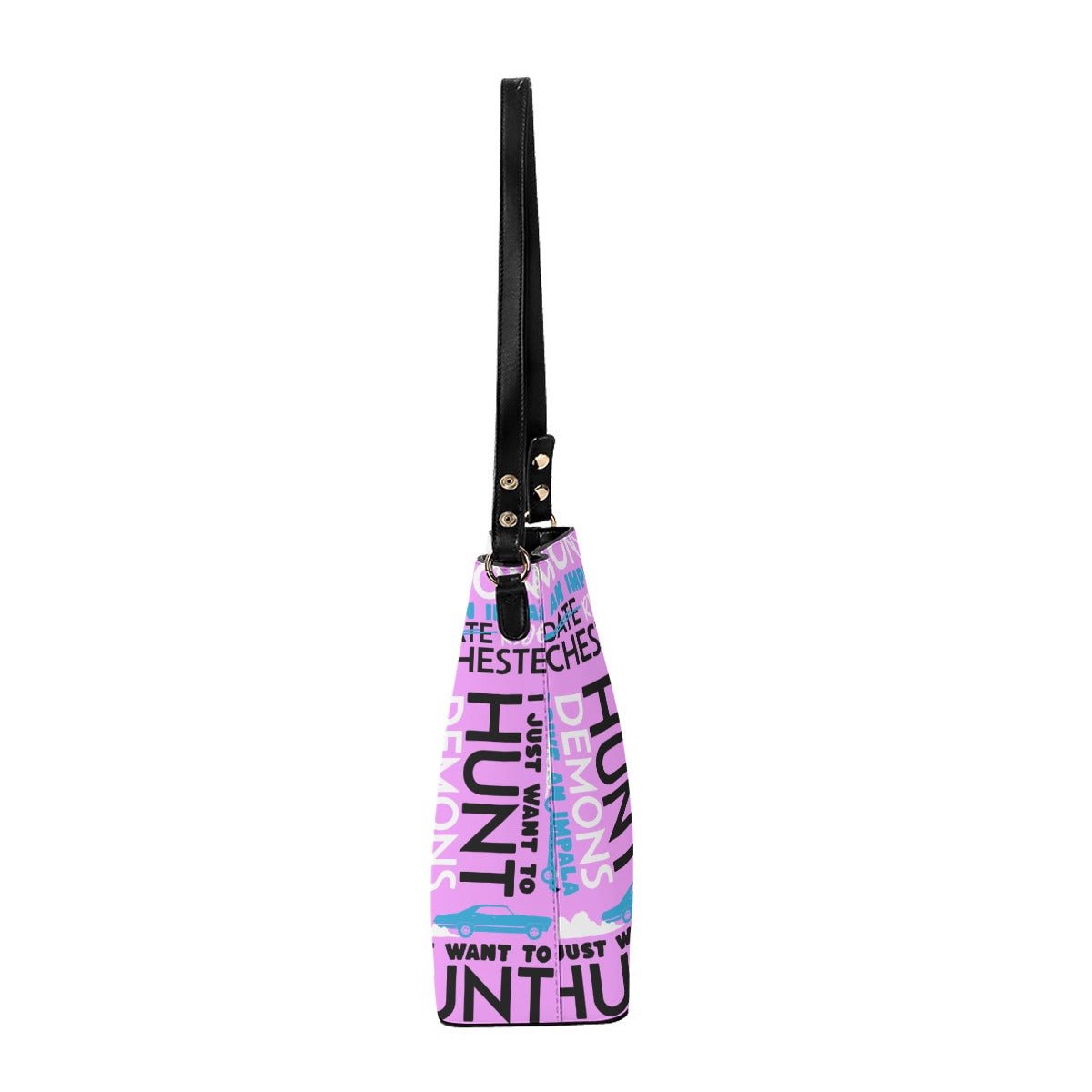 Hunt Drive Ride - Pink AOP Cross Body Bucket Bag - Supernatural Inspired - Goblin Wood Exclusive - Goblin Wood