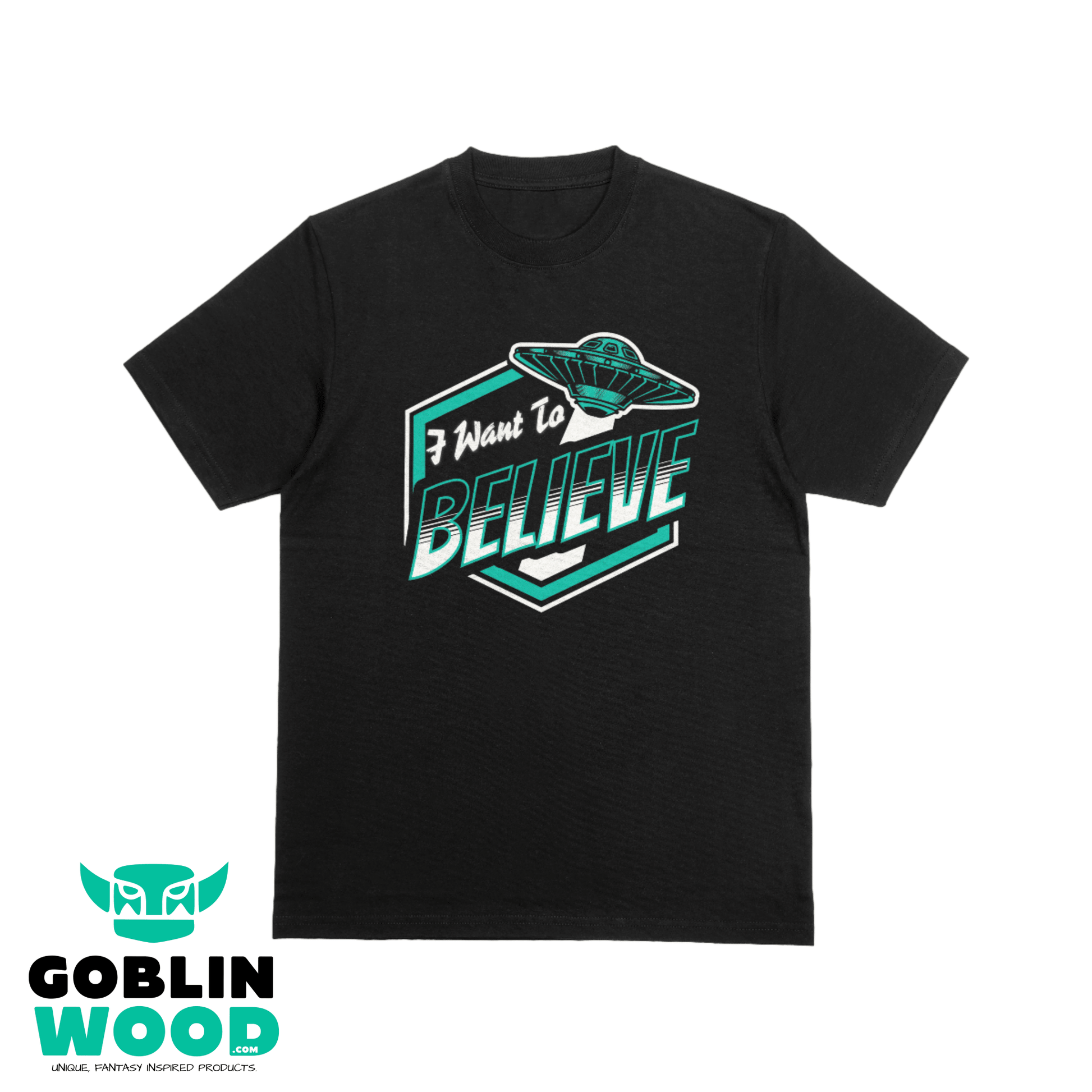 I Want To Believe - Black Premium T-Shirt - The X - Files Inspired - Goblin Wood Exclusive - Goblin Wood