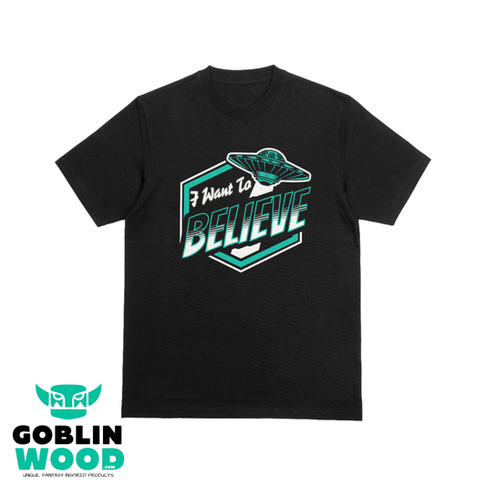 I Want To Believe - Black Premium T-Shirt - The X - Files Inspired - Goblin Wood Exclusive - Goblin Wood