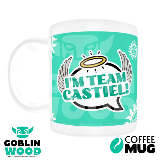 I'm Team Castiel! - Speech Bubble Coffee Mug - Supernatural Inspired - Goblin Wood Exclusive - Goblin Wood