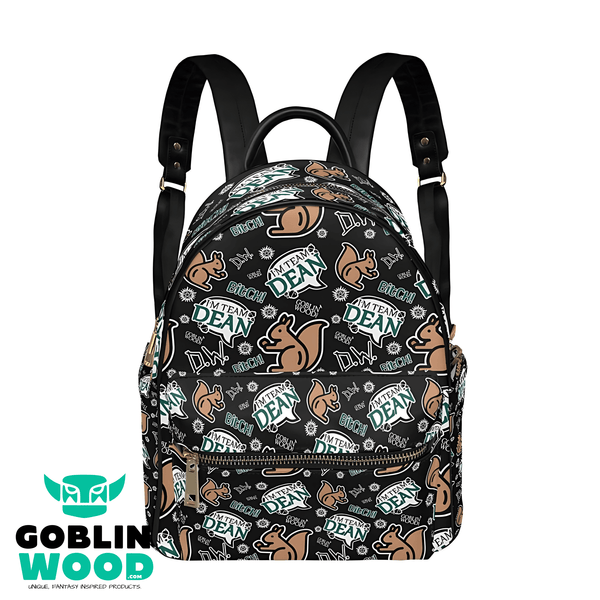I'm Team Dean - AOP Print Mini Backpack - Supernatural Inspired - Goblin Wood Exclusive - Goblin Wood