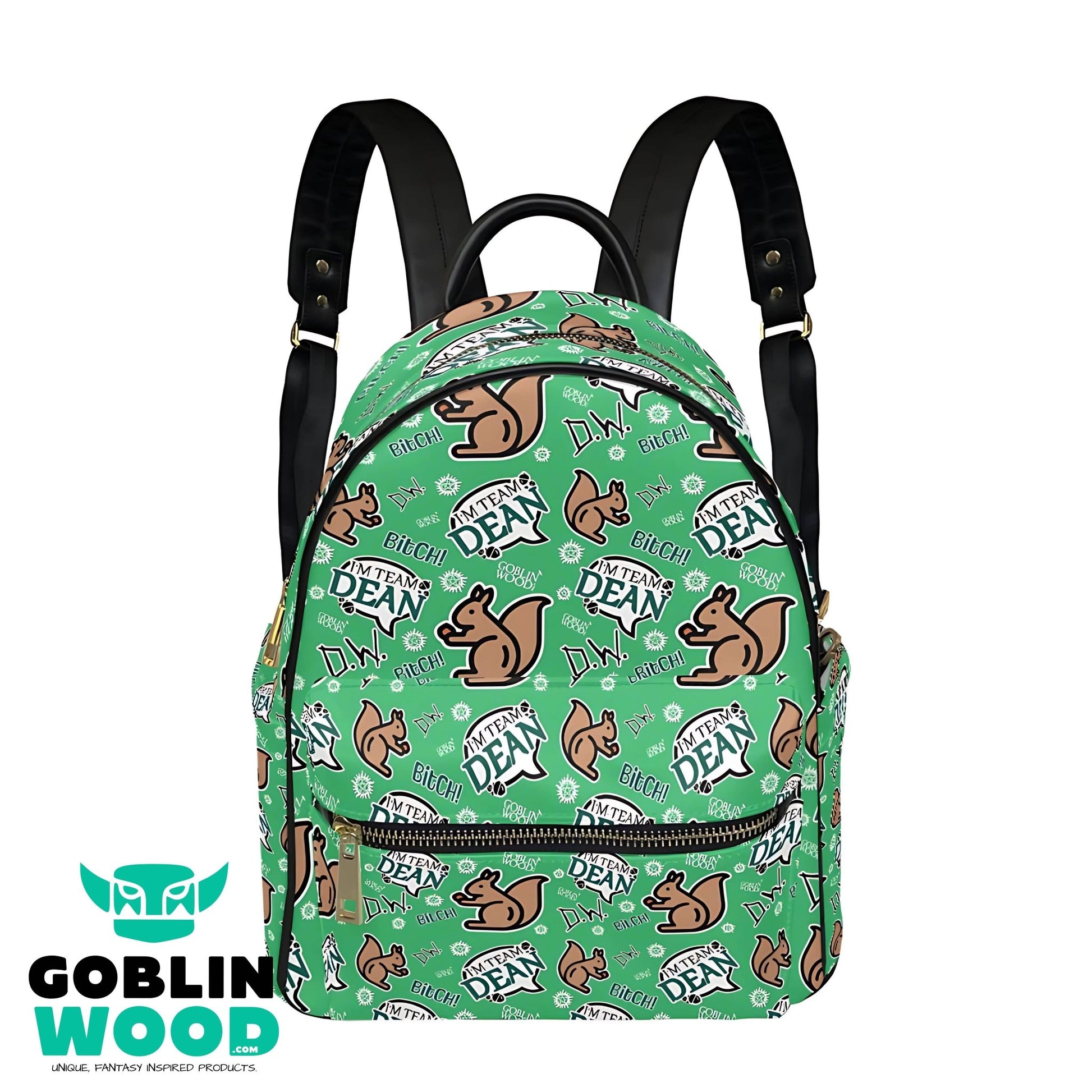 I'm Team Dean - (Green) AOP Mini Backpack - Supernatural Inspired - Goblin Wood Exclusive - Goblin Wood