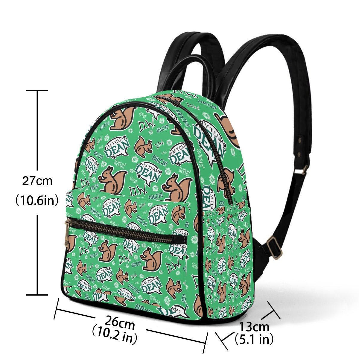 I'm Team Dean - (Green) AOP Mini Backpack - Supernatural Inspired - Goblin Wood Exclusive - Goblin Wood