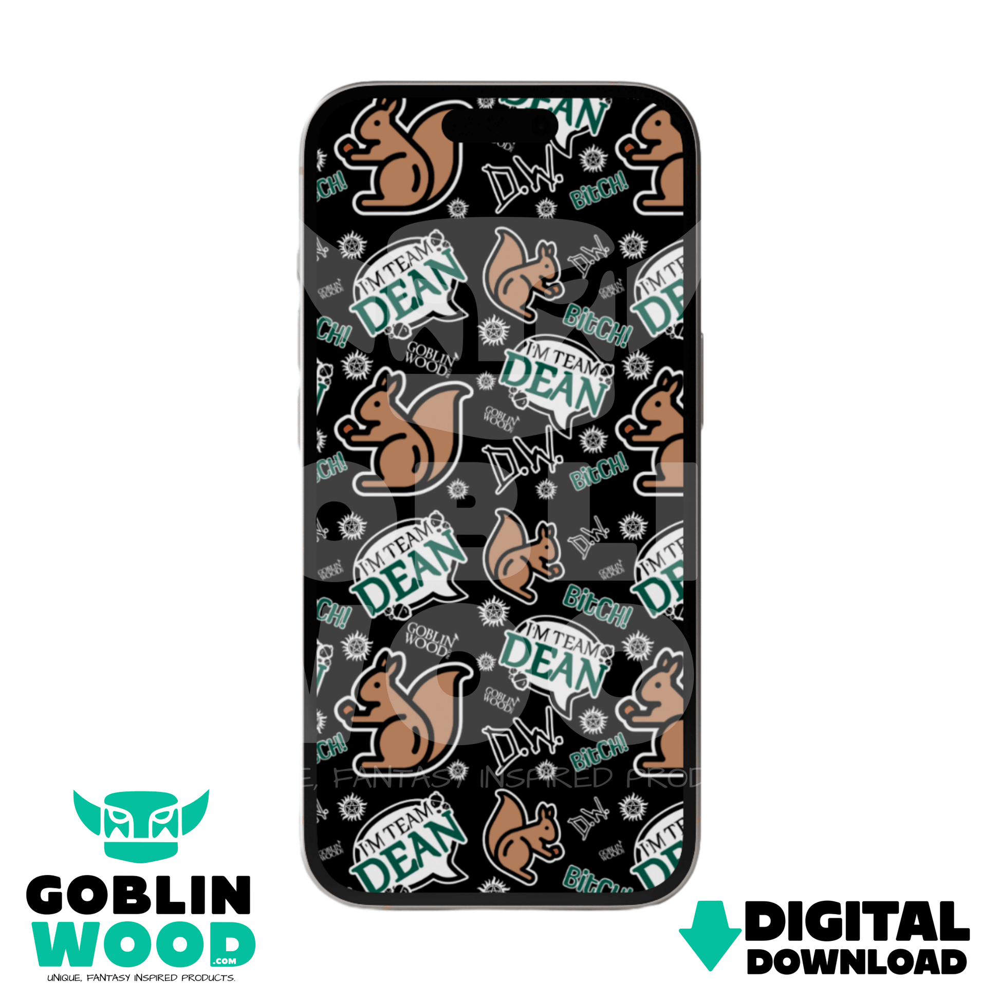 I'm Team Dean - Supernatural Inspired Digital Screen Background - Goblin Wood Exclusive - Goblin Wood