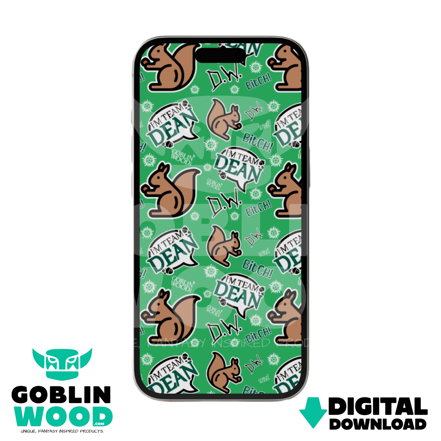 I'm Team Dean - Supernatural Inspired Digital Screen Background - Goblin Wood Exclusive - Goblin Wood