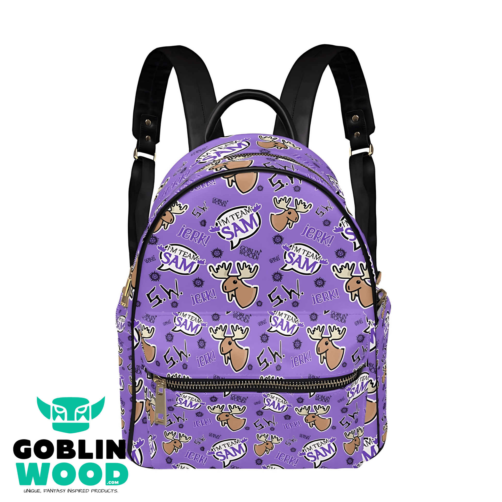I'm Team Sam - AOP Print Mini Backpack - Supernatural Inspired - Goblin Wood Exclusive - Goblin Wood