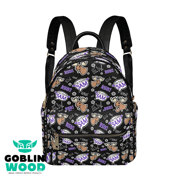 I'm Team Sam - (Black) AOP Mini Backpack - Supernatural Inspired - Goblin Wood Exclusive - Goblin Wood