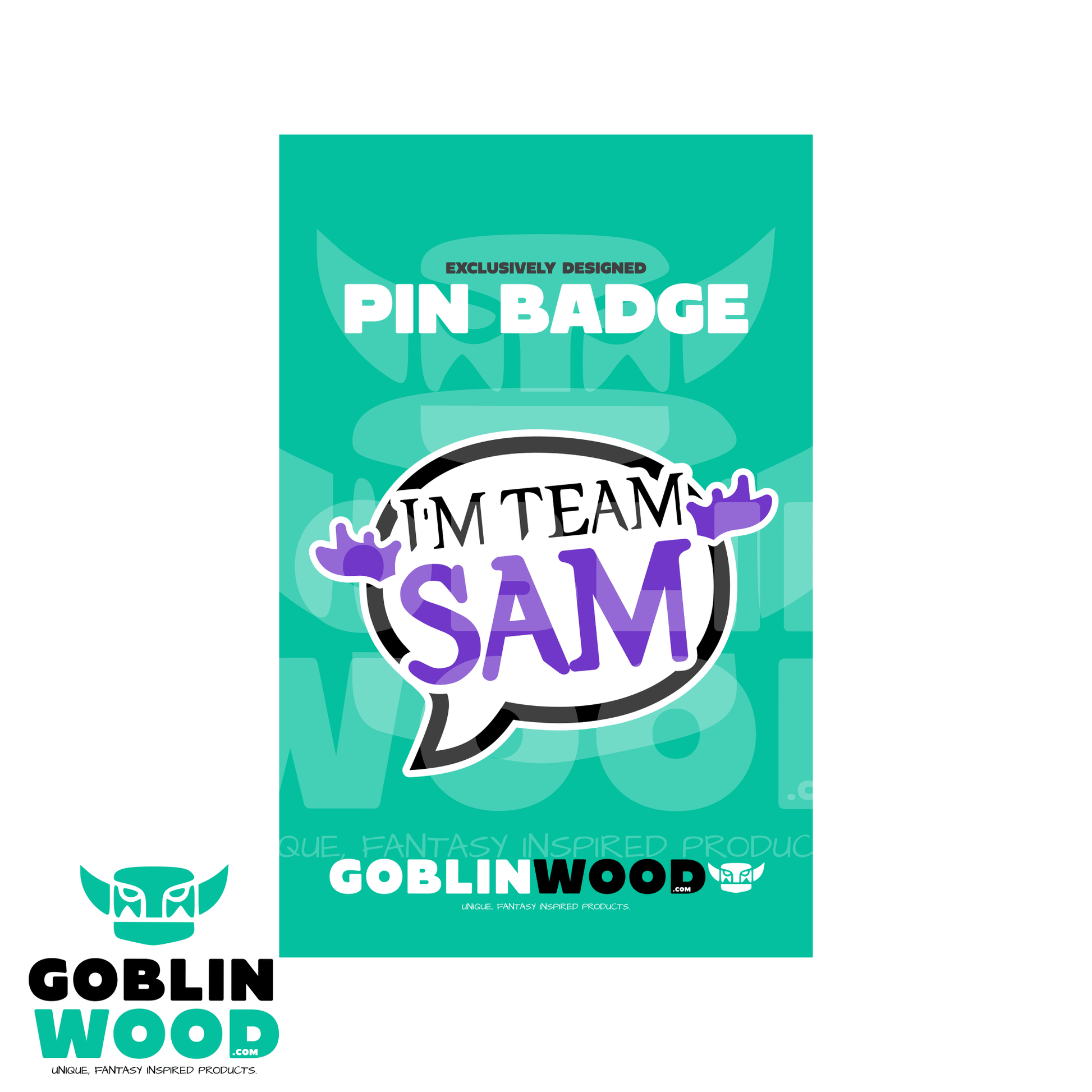 I'm Team Sam! - Speech Bubble Acrylic Pin Badge - Supernatural Inspired - Goblin Wood Exclusive - Goblin Wood