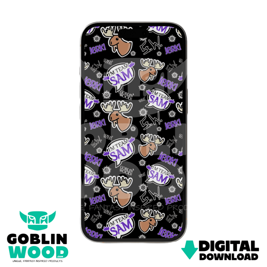 I'm Team Sam - Supernatural Inspired Digital Screen Background - Goblin Wood Exclusive - Goblin Wood