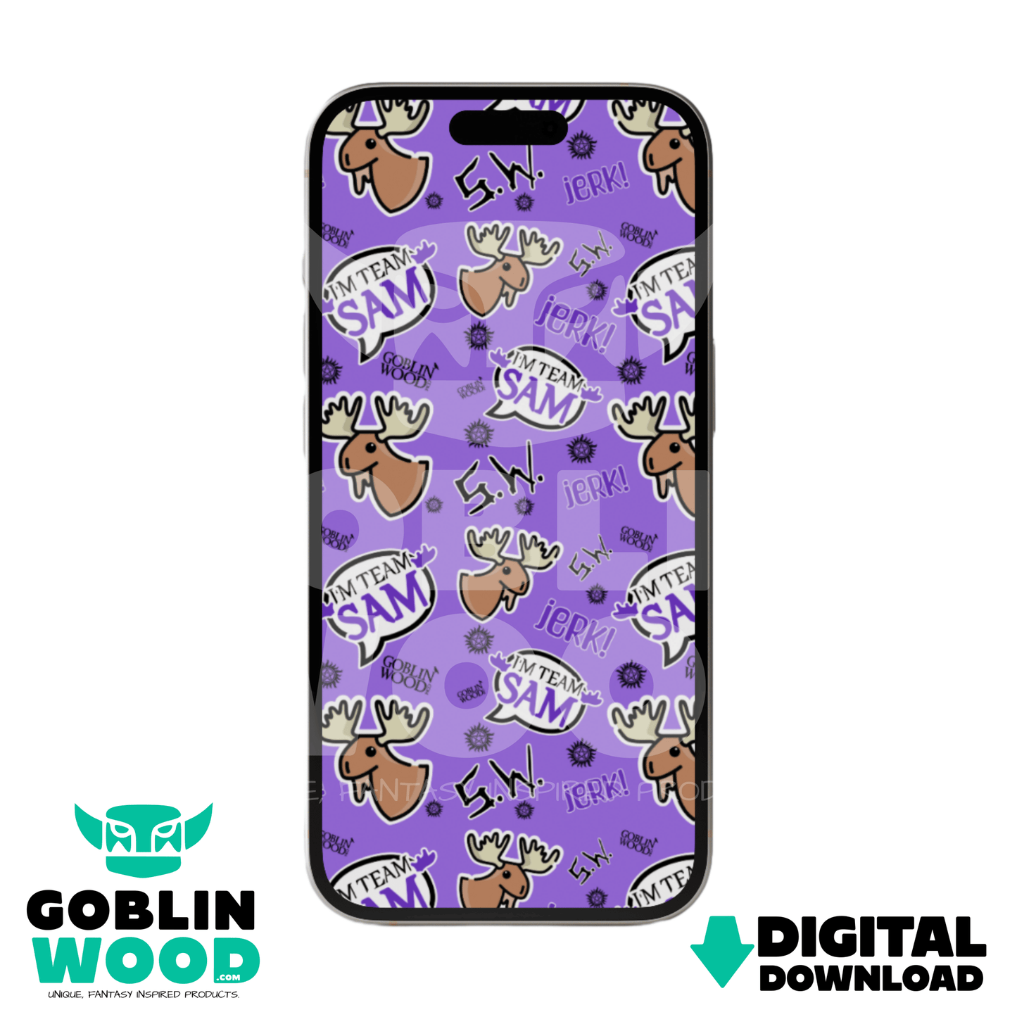 I'm Team Sam - Supernatural Inspired Digital Screen Background - Goblin Wood Exclusive - Goblin Wood