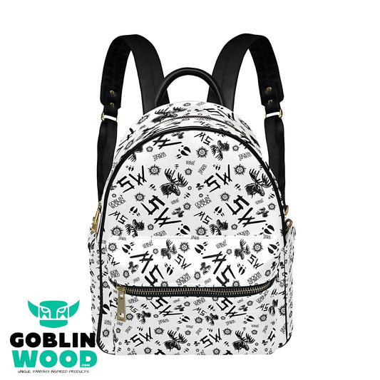 Initially Sam - Mini Backpack (White) - Supernatural Inspired - Goblin Wood Exclusive - Goblin Wood