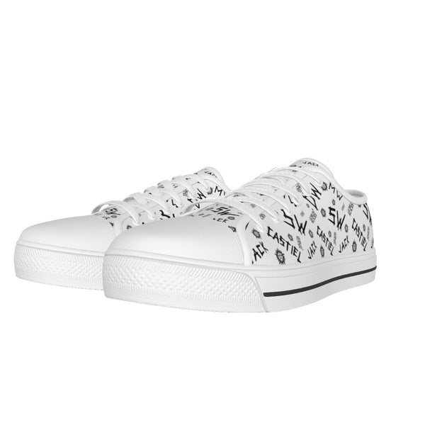 Initials - Arctic White Canvas Lo - Top Shoe - Supernatural Inspired - Goblin Wood Exclusive - Goblin Wood