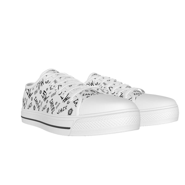 Initials - Arctic White Canvas Lo - Top Shoe - Supernatural Inspired - Goblin Wood Exclusive - Goblin Wood