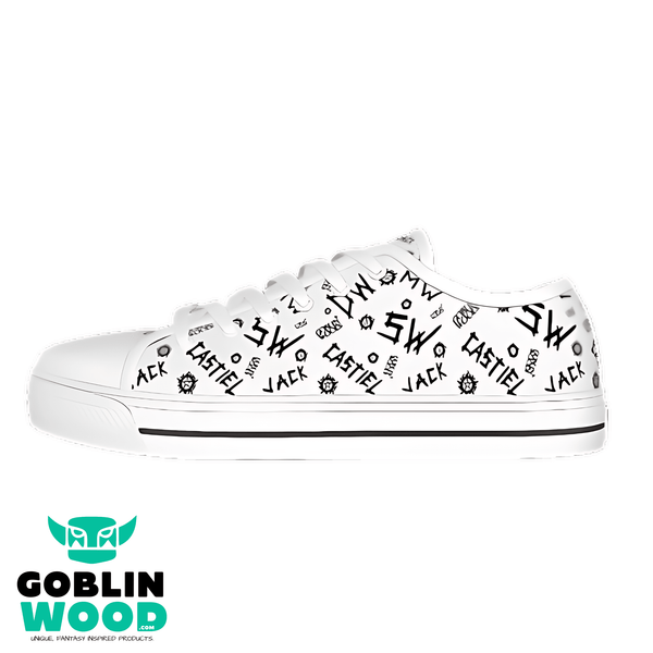 Initials - Arctic White Canvas Lo - Top Shoe - Supernatural Inspired - Goblin Wood Exclusive - Goblin Wood