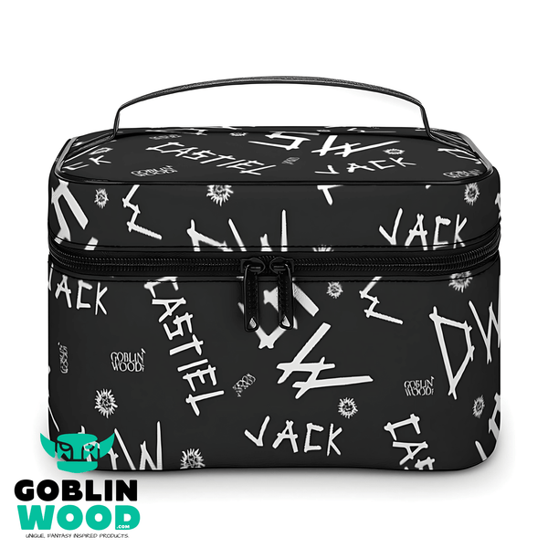 Initials - Black AOP Toiletry Bag - Supernatural Inspired - Goblin Wood Exclusive - Goblin Wood