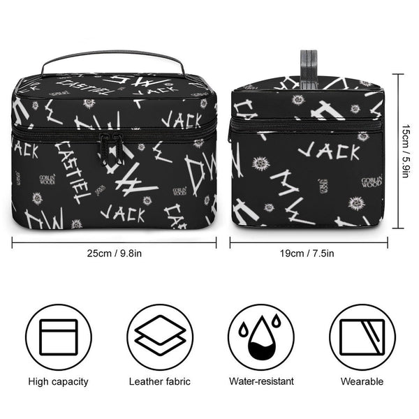 Initials - Black AOP Toiletry Bag - Supernatural Inspired - Goblin Wood Exclusive - Goblin Wood