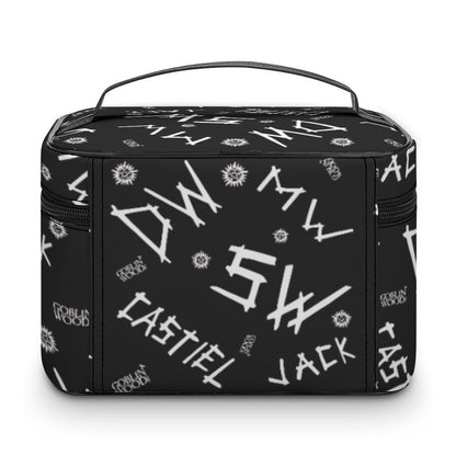 Initials - Black AOP Toiletry Bag - Supernatural Inspired - Goblin Wood Exclusive - Goblin Wood