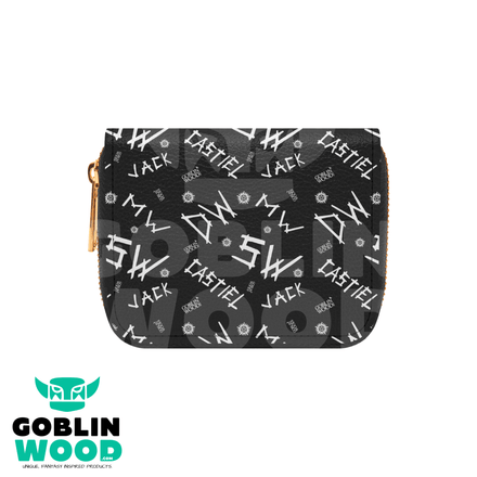 Initials (Black) - Bifold Zipper Purse - Supernatural Inspired - Goblin Wood Exclusive - Goblin Wood