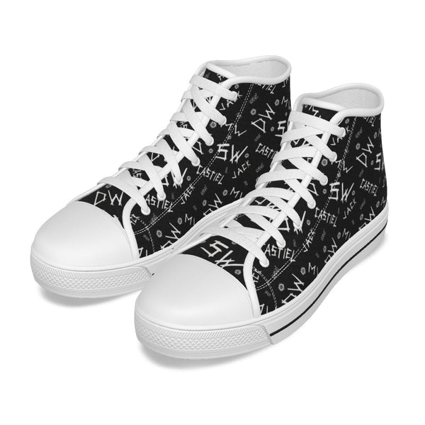 Initials - Black Canvas Hi - Top Shoe - Supernatural Inspired - Goblin Wood Exclusive - Goblin Wood