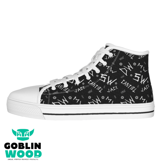 Initials - Black Canvas Hi - Top Shoe - Supernatural Inspired - Goblin Wood Exclusive - Goblin Wood