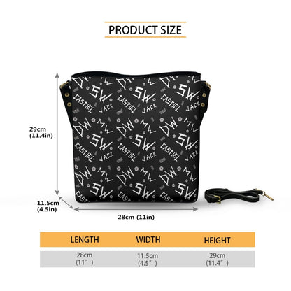 Initials (Black) - Cross Body Bucket Bag - Supernatural Inspired - Goblin Wood Exclusive - Goblin Wood