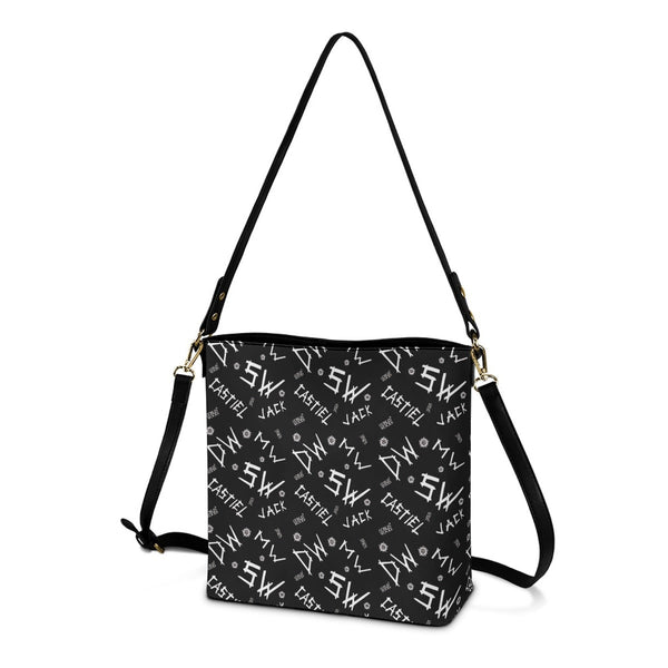 Initials (Black) - Cross Body Bucket Bag - Supernatural Inspired - Goblin Wood Exclusive - Goblin Wood