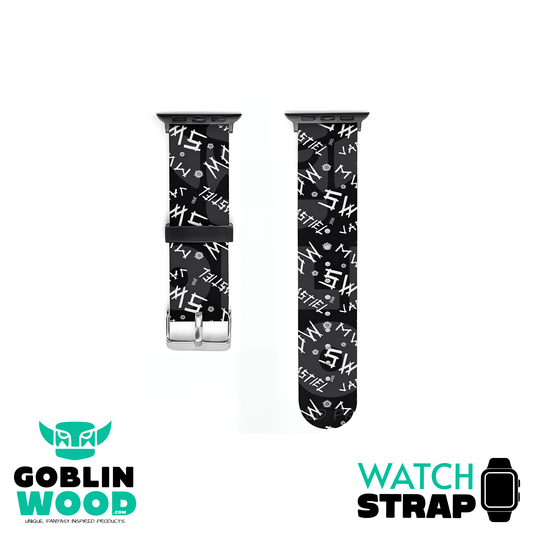Initials (Black) - Silicone Smart Watch Strap - Supernatural Inspired - Goblin Wood Exclusive - Goblin Wood
