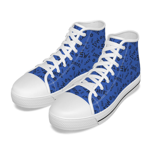 Initials - Denim Blue Canvas Hi - Top Shoe - Supernatural Inspired - Goblin Wood Exclusive - Goblin Wood