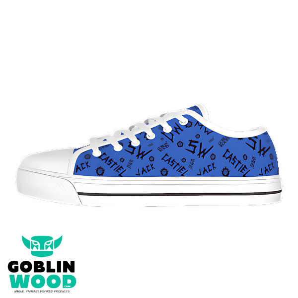 Initials - Denim Blue Canvas Lo - Top Shoe - Supernatural Inspired - Goblin Wood Exclusive - Goblin Wood