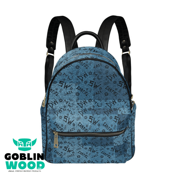 Initials - Denim Patch AOP Mini Backpack - Supernatural Inspired - Goblin Wood Exclusive - Goblin Wood