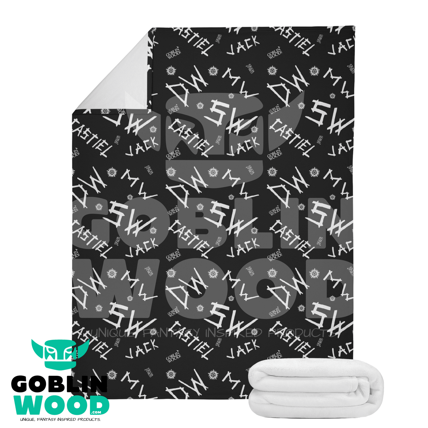 Initials - Dual - Sided Stitched Blanket - Supernatural Inspired - Goblin Wood Exclusive - Goblin Wood