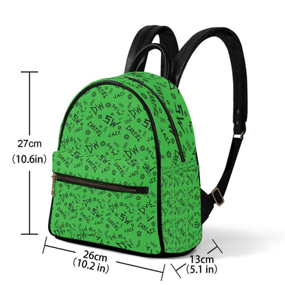 Initials - Green AOP Mini Backpack - Supernatural Inspired - Goblin Wood Exclusive - Goblin Wood