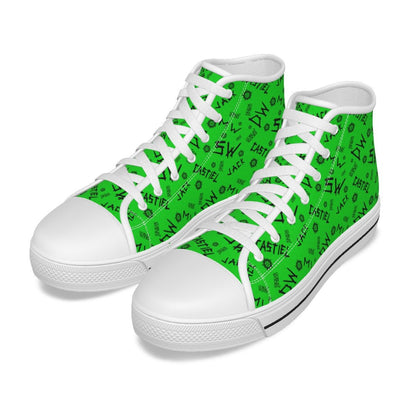Initials - Green Canvas Hi - Top Shoe - Supernatural Inspired - Goblin Wood Exclusive - Goblin Wood