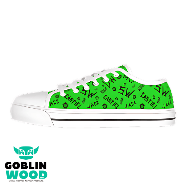 Initials - Green Canvas Lo - Top Shoe - Supernatural Inspired - Goblin Wood Exclusive - Goblin Wood