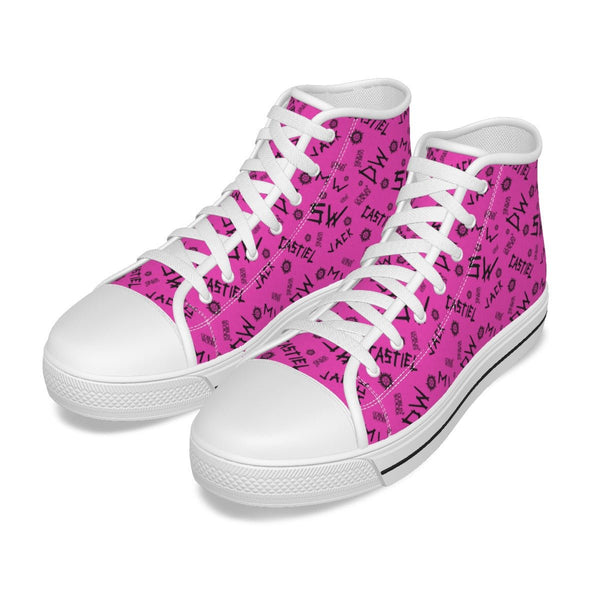 Initials - Hot Pink Canvas Hi - Top Shoe - Supernatural Inspired - Goblin Wood Exclusive - Goblin Wood