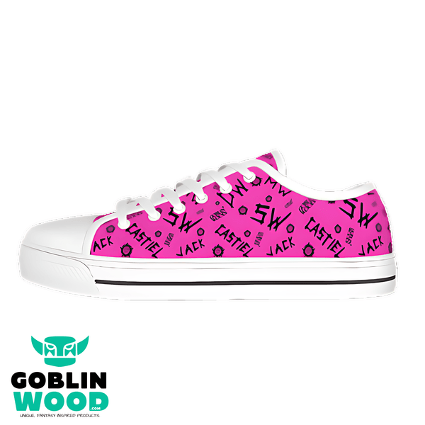 Initials - Hot Pink Canvas Lo - Top Shoe - Supernatural Inspired - Goblin Wood Exclusive - Goblin Wood