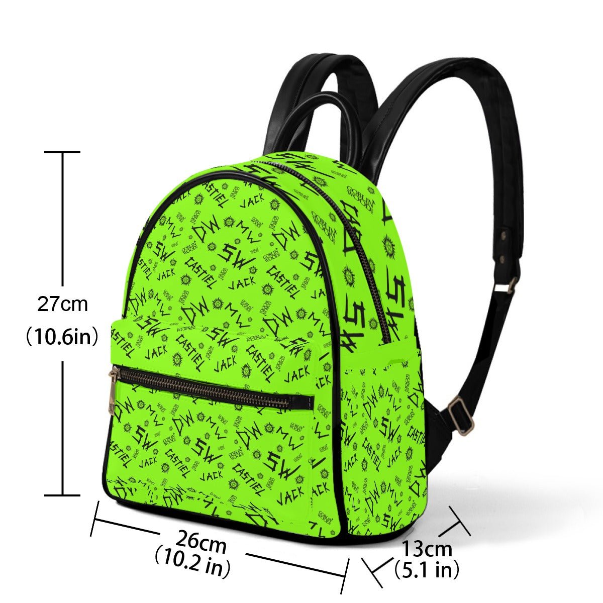 Initials - Lime AOP Mini Backpack - Supernatural Inspired - Goblin Wood Exclusive - Goblin Wood