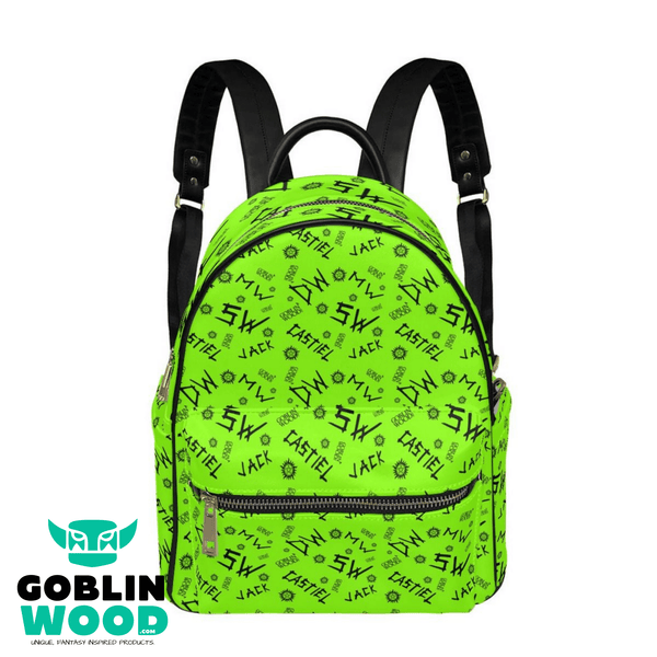 Initials - Lime AOP Mini Backpack - Supernatural Inspired - Goblin Wood Exclusive - Goblin Wood