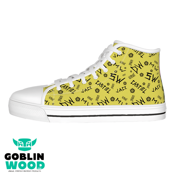 Initials - Meadow Yellow Canvas Hi - Top Shoe - Supernatural Inspired - Goblin Wood Exclusive - Goblin Wood