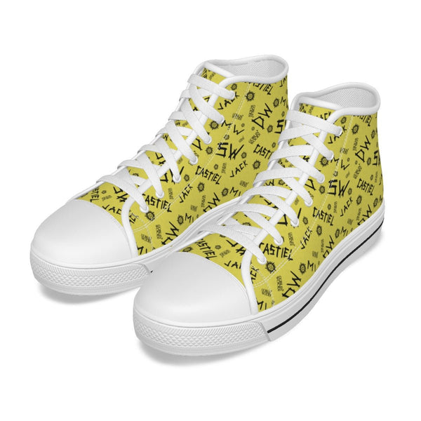 Initials - Meadow Yellow Canvas Hi - Top Shoe - Supernatural Inspired - Goblin Wood Exclusive - Goblin Wood