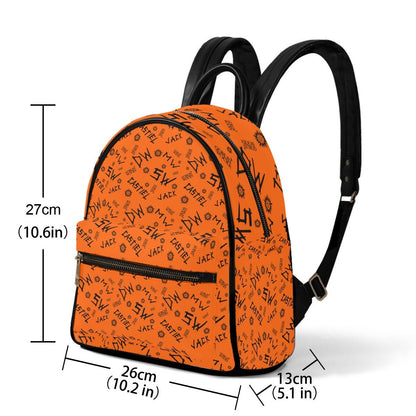 Initials - Orange AOP Mini Backpack - Supernatural Inspired - Goblin Wood Exclusive - Goblin Wood