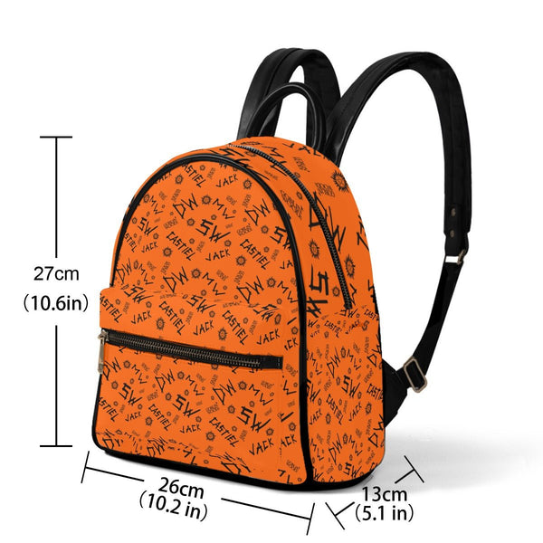 Initials - Orange AOP Mini Backpack - Supernatural Inspired - Goblin Wood Exclusive - Goblin Wood