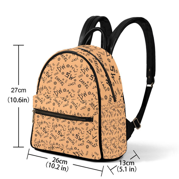 Initials - Peach AOP Mini Backpack - Supernatural Inspired - Goblin Wood Exclusive - Goblin Wood