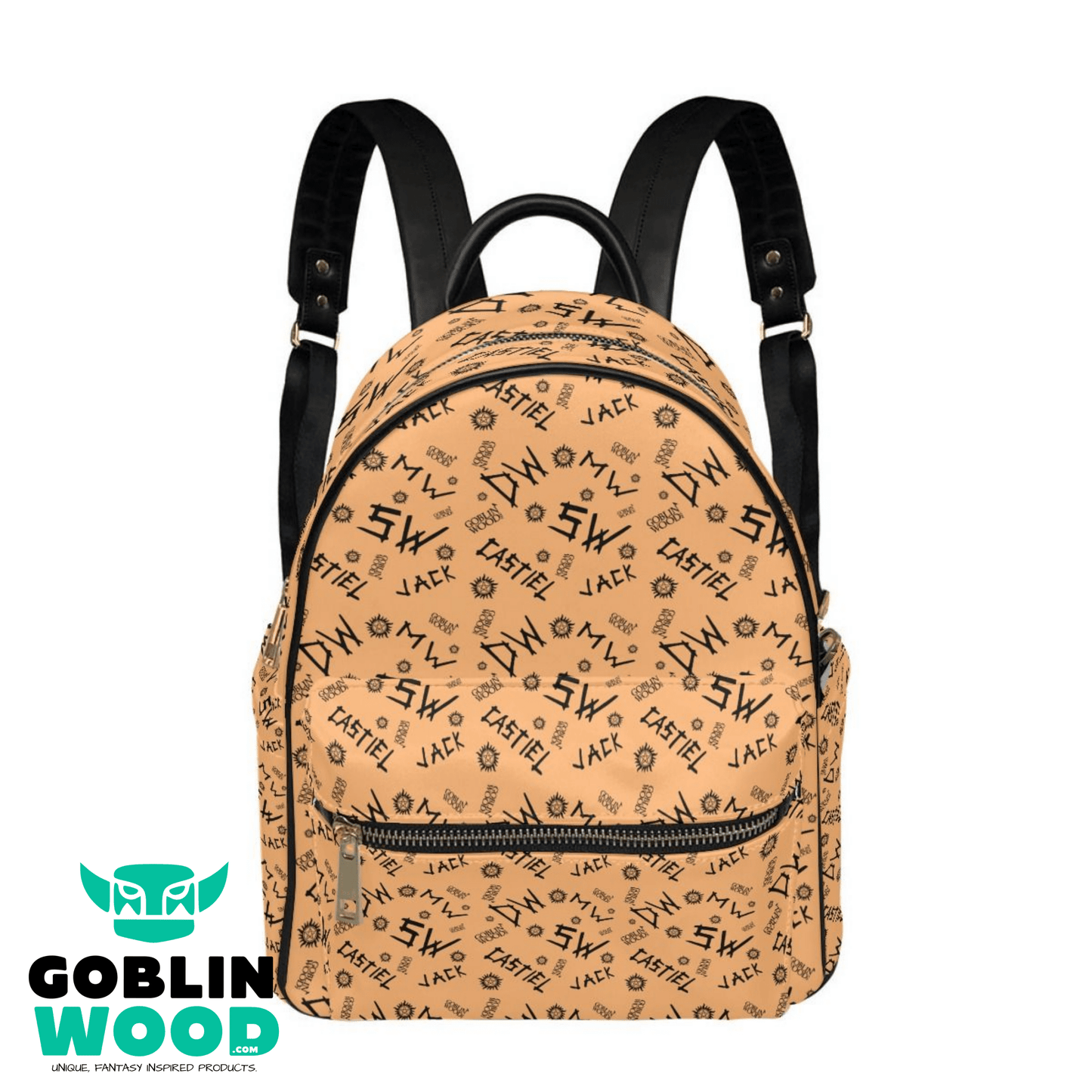 Initials - Peach AOP Mini Backpack - Supernatural Inspired - Goblin Wood Exclusive - Goblin Wood