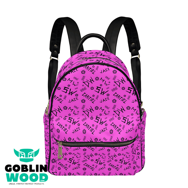 Initials - Pink AOP Mini Backpack - Supernatural Inspired - Goblin Wood Exclusive - Goblin Wood