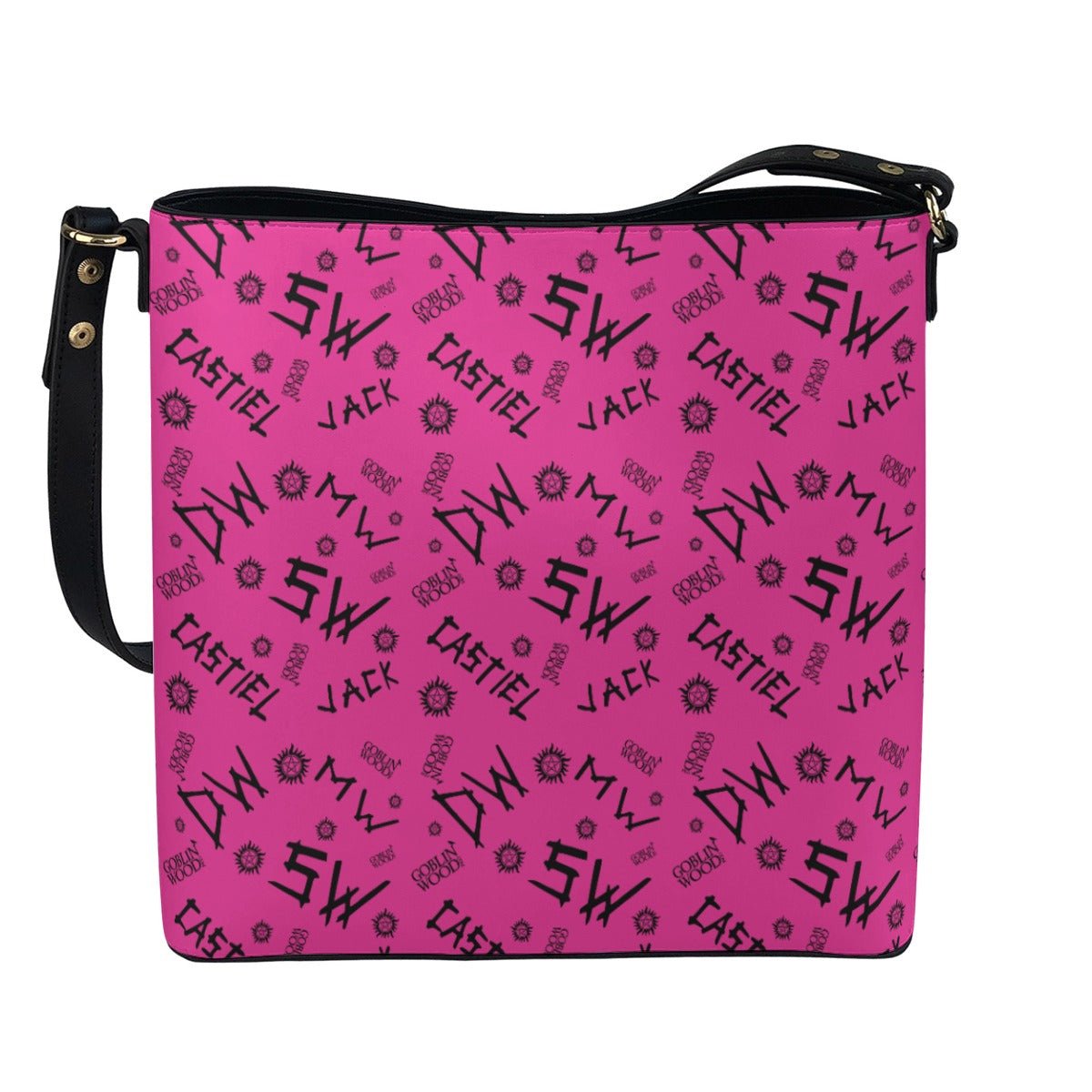 Initials (Pink) - Cross Body Bucket Bag - Supernatural Inspired - Goblin Wood Exclusive - Goblin Wood