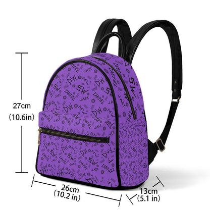 Initials - Purple AOP Mini Backpack - Supernatural Inspired - Goblin Wood Exclusive - Goblin Wood